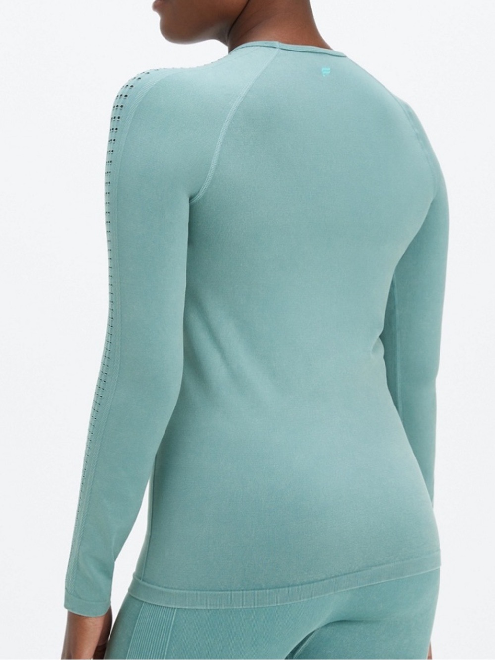 Fabletics Sync Seamless Long Sleeve Top XL Washed Arctic Wave NWT Workout Gym - Picture 2 of 9
